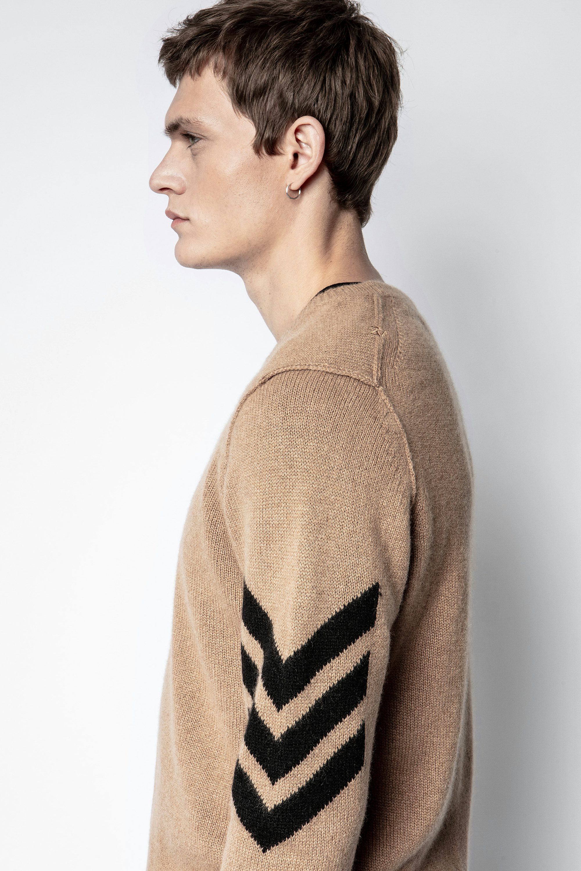 Pull Kennedy Cachemire Arrow - Pull marron homme.